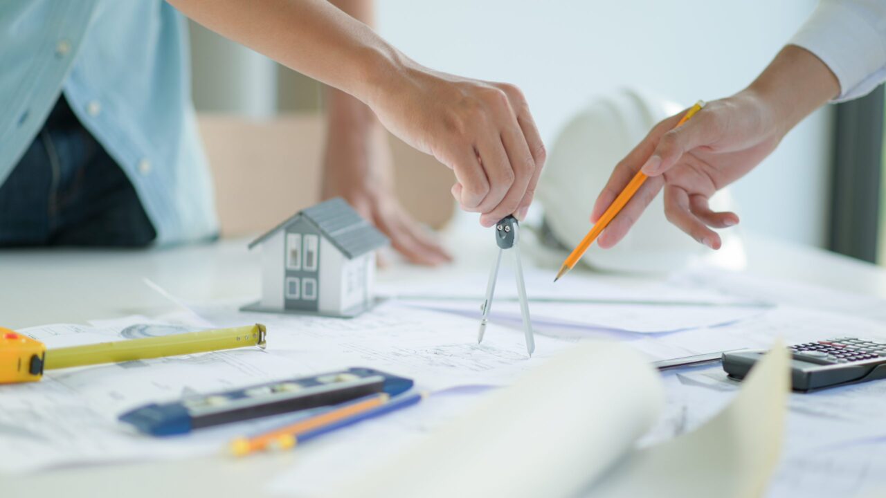 Engineers and architects design and plan the construction