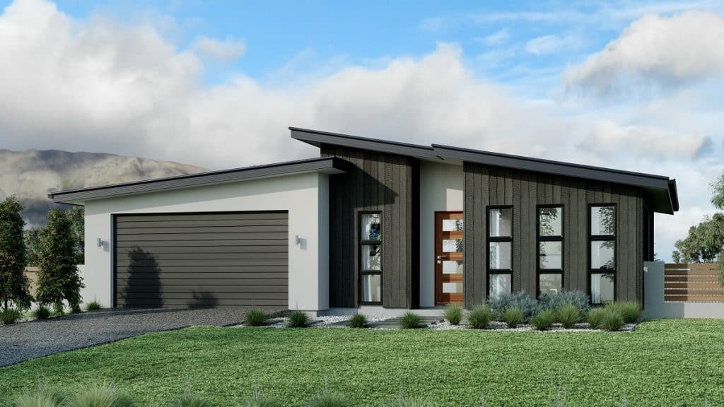 A frontview of a modern house